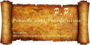 Pokoráczki Petróniusz névjegykártya